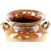 Olla De Barro Frijolera Brown Gloss Finish 6.5 Qt. Canterito Traditional Decorative Artisan Artezenia Fishbowl