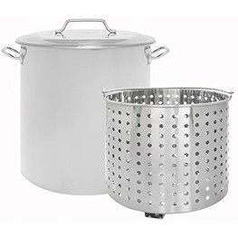 CONCORD Stainless Steel Stock Pot w Steamer Basket. Cookware great for boiling and steaming 40 Quart