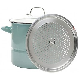 Kenmore Broadway Steamer Stock Pot with Insert and Lid 16-Quart Glacier Blue