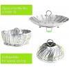 Vegetable Steamer Basket Stainless Steel Collapsible Steamer Insert for Steaming Veggie Food Seafood Cooking Metal Handle Foldable Legs Fit Various Pot Pressure Cooker 5.3 to 9