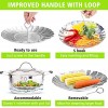 Vegetable Steamer Basket Stainless Steel Collapsible Steamer Insert for Steaming Veggie Food Seafood Cooking Metal Handle Foldable Legs Fit Various Pot Pressure Cooker 5.3 to 9