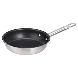 Commercial 8" Non-Stick Stainless Steel Aluminum-Clad Fry Pan with Non-Stick Coating