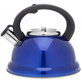 Blue Tea Kettle Stainless Steel Whistling Teapot 2.6 Liter