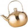 Cabilock Stainless Steel Teapot Stovetop Tea Kettle for Loose Leaf Tea Golden 2L