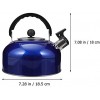 Cabilock Tea Kettle Stove Top 3 Quart Whistling Tea Kettle Teapot Stainless Steel Teapot Heating Water Container with Handle for Home Gas Stovetop Blue