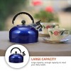 HEMOTON Stainless Steel Tea Kettle Stove Top Whistling Tea Kettle Induction Cooker Kettle for Home Office Stovetop Kitchen Tea Water Pot 3 Liter Blue