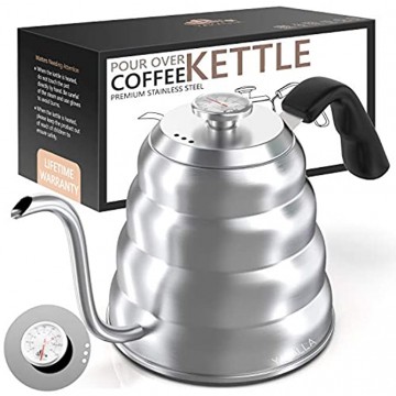 Kettle Tea Kettle Gooseneck Kettle Tea Kettle Stovetop Pour Over Coffee Kettle with Thermometer Gooseneck Kettle for Drip Coffee Tea Kettle for Stovetop Teapots Tea Kettle 1.2 L 40 oz