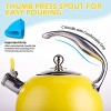Sotya Tea Kettle Best 3 Liter induction Modern Stainless Steel Surgical Whistling Teapot -Tea Pot For Stove Top Bright yellow