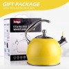 Sotya Tea Kettle Best 3 Liter induction Modern Stainless Steel Surgical Whistling Teapot -Tea Pot For Stove Top Bright yellow