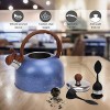 Tea Kettle for Stove Top Whistling,2.8 Quart Teapot for Stovetop Wooden Anti-Heat Pattern Handle With Loud Whistle Food Grade Stainless Steel Tea Pot Water Kettle With 2 Tea Leakers