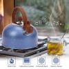 Tea Kettle for Stove Top Whistling,2.8 Quart Teapot for Stovetop Wooden Anti-Heat Pattern Handle With Loud Whistle Food Grade Stainless Steel Tea Pot Water Kettle With 2 Tea Leakers