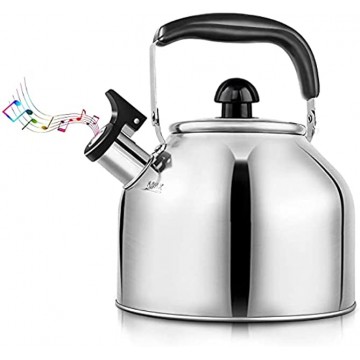 Tea Kettle Stovetop Whistling Teapot Stainless Steel Tea Pots for All Stovetop With Ergonomic Handle 3 Quart Whistling Teapot