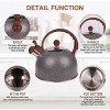 Whistling Tea Kettle 2.5 Quart Stainless Whistle Teapot Water Boilers for Stovetops Induction Stone Kettle with Loud Whistle Perfect for Preparing Hot Water Fast for Coffee Tea