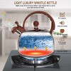 Whistling Tea Kettle 2.5 Quart Stainless Whistle Teapot Water Boilers for Stovetops Induction Stone Kettle with Loud Whistle Perfect for Preparing Hot Water Fast for Coffee Tea