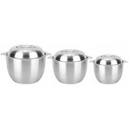 Kitchen Stainless Steel Storage Pot S M LOptional Nesting Bowls with Lids for Instant Programmable Food Preparation Fruit Salad Camping StorageL