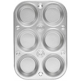 EZ Baker Steel 6-Cup Muffin Pan American-Made Natural Baking Surface that Heats Evenly for Perfect Baking Results