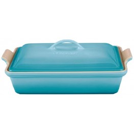 Le Creuset Heritage Stoneware 12-by-9-Inch Covered Rectangular Dish Caribbean