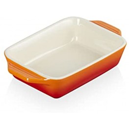 Le Creuset Stoneware Rectangular Dish 7 by 5-Inch Flame