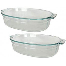 Pyrex 702 2.5 Quart Roaster Glass Dish 2 Pack