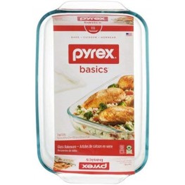 Pyrex Basics 3 Quart Oblong Glass Baking Dish Clear 9 x 13 inch Set of 2
