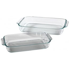 Pyrex Basics Clear Oblong Glass Baking Dishes 2 Piece Value-plus Pack Set 1 Each: 2 Quart 3 Quart