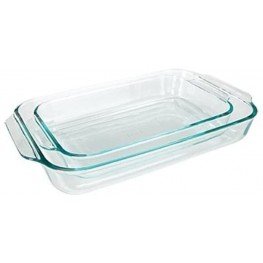 Pyrex Basics Clear Oblong Glass Baking Dishes 2 Piece Value-plus Pack Set
