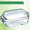 Simax Clear Glass Rectangle Roaster Pan | With Lid – Raised Ridges for Fat Free Cooking – Durable Borosilicate Glass – Microwave and Dishwasher Safe – Made in Europe – 3 Qt Oblong Baking Dish