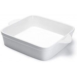 Sweese 8x8 inch Square Porcelain Baking Dish with Double Handles Non-Stick Oven Casserole Pan for Brownie Lasagna Roasting Great for Serving or Cooking