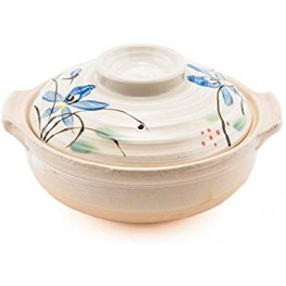 Japanese Donabe Ceramic Hot Pot Casserole 72 oz Earthenware Clay Pot Serves 3-4 People Made In Japan