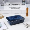 KOOV Ceramic Casserole Dish with Lid Covered Rectangular Casserole Dish Set Lasagna Pans with Lid for Cooking Baking dish With Lid for Dinner 9 x 13 Inches Gradient Series Gradient Blue