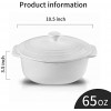 KOOV Ceramic Casserole Dish with Lid Oven Safe 2 Quart Casserole Dish Covered Round Casserole Dish Set 9 inch Baking dish With Lid for Dinner Deep Casserole Cookware Set Reactive Glaze White