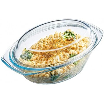 Simax Clear Glass Casserole Dish: Clear Glass Oval Casserole Dish with Lid and Handles Covered Bowl for Cooking Baking Serving etc. Microwave Dishwasher Oven and Stove Safe Cookware – 2.5 Quart Plus 1.2 Quart Lid