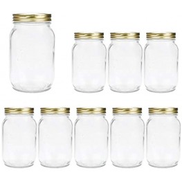 32 oz Glass Jars With Lids,Encheng Wide Mouth Ball Mason Jars 1000ml,Canning Jars For Pickles,Herb,Jelly,Jams,Honey,Glass Storage Jars Kitchen Canistes Containers Dishware Safe 9 Pack …