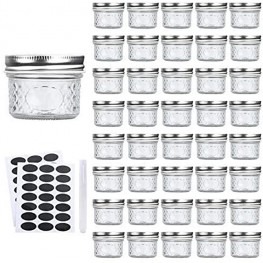 Accguan Mini Mason Jars Glass Canning Jars,4 OZ Jelly Jars With Regular Lids（Silver,Ideal for Honey,Jam,Wedding Favors,Shower Favors,Baby Foods,Small Pice Jars 40 PACK