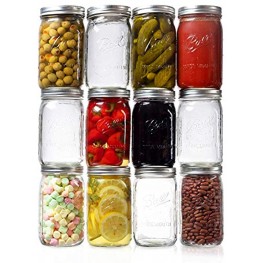 Ball Wide Mouth Mason Jars 32 oz. 12 Pack Quart Size Jars with Airtight Lids and Bands for Canning Fermenting Pickling or DIY Decors and Projects Bundled with Peaknip Jar Opener