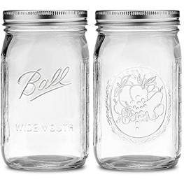 Bedoo Wide Mouth Mason Jars 32 oz with Lids and Bands 2 PACK Quart Mason Jars with Airtight Lids  Clear Glass Mason Jars Set of 2 Wide Mouth