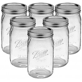 Bedoo Wide Mouth Mason Jars 32 oz with Lids and Bands 6 PACK Quart Mason Jars with Airtight Lids  Clear Glass Mason Jars Set of 6 Wide Mouth
