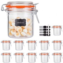 Glass Jars With Airtight Lids,Encheng Mason Jars 8 oz,Glass Jars With Leak Proof Rubber Gasket 250ml,Storage Jars With Hinged Lid for Home and Kitchen,Glass Containers With Lids 12 Pack