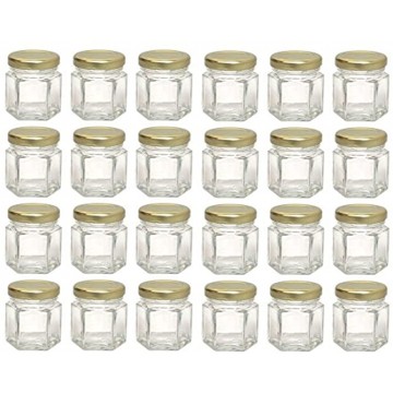 Hexagon Glass Jars Mini Hex Jars 1.5 Oz Case of 24