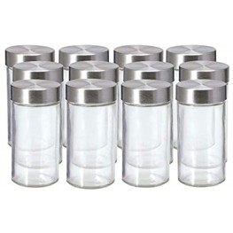 Kamenstein Empty Jars Set of 12 3 Ounce Silver Cap