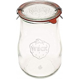 Weck Jars Weck Tulip Jars 1.5 Liter Sour Dough Starter Jars Large Glass Jars for Sourdough Starter Jar with Glass Lid Tulip Jar with Wide Mouth Suitable for Canning and Storage 1 Jar