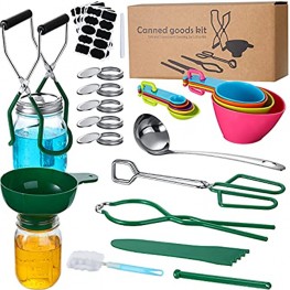 78 Pieces Canning Supplies Starter Kit Canning Essentials Set for Beginner Stainless Steel Canning Accessories Equipment for Home Kitchen Canning Jar Supplies Food Fruit Pickle Green