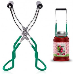 Canning Jar Lifter Rubber Long Handle Canning Tongs Stainless Steel Jar Lifter Anti-Slip Canned Clip Wide-Mouth Clip and Regular Jar Gripper for Kitchen Restaurant
