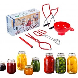 Canning Kit Canning Supplies 5 Pieces Canning Jar Lifter,Canning Funnel Can Wrench,Canning Magnetic Lid Wand Canning Tongs