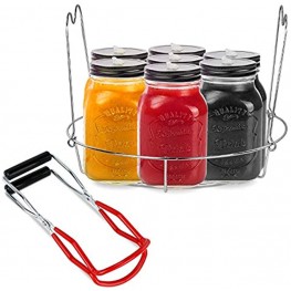Whiidoom Canning Rack Stainless Steel Canner Jar Rack Canning Tongs for Regular Mouth and Wide Mouth Mason Jars Jars not Included