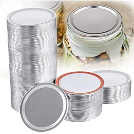 100-Count Canning Lids Regular Mouth Mason Jar Lids Leak Proof Split-type Lids with Silicone Seals Rings for Kerr and Ball Canning Jars Food Storage