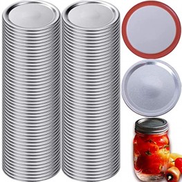 100-Count Wide Mouth Canning Lids Canning Lids for Mason Jars Leak Proof Split-Type Jar Lids 3.31"
