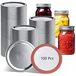 100Pcs Canning Lids Regular Mouth Upgrade Thicker Mason Jar Lids for kerr and Ball Canning Jars Split-type Canning Jar Lids Leak Proof Food Grade Material Jar Lids 2.75in Lids