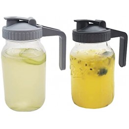 2 Pack Mason Jar Flip Cap Lids with Handle Airtight & Leak-proof Seal Easy Pouring Spout Turns your Mason Jar into Pitcher