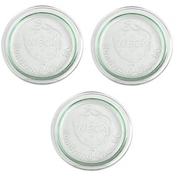3 x Weck 100mm approx. 4" LARGE ORIGINAL Loose Fitting Replacement Glass Lid. Fits WECK Models 738 739 740 741 742 743 744 745 748 974.